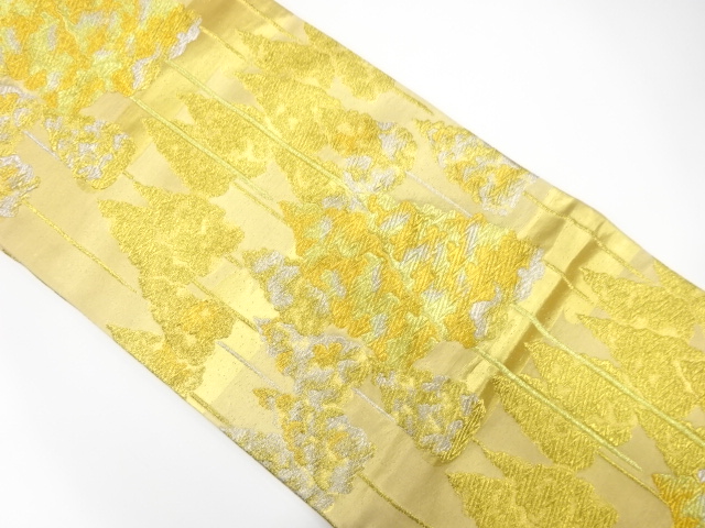 JAPANESE KIMONO / ANTIQUE FUKURO OBI / SILK / WOVEN TREES